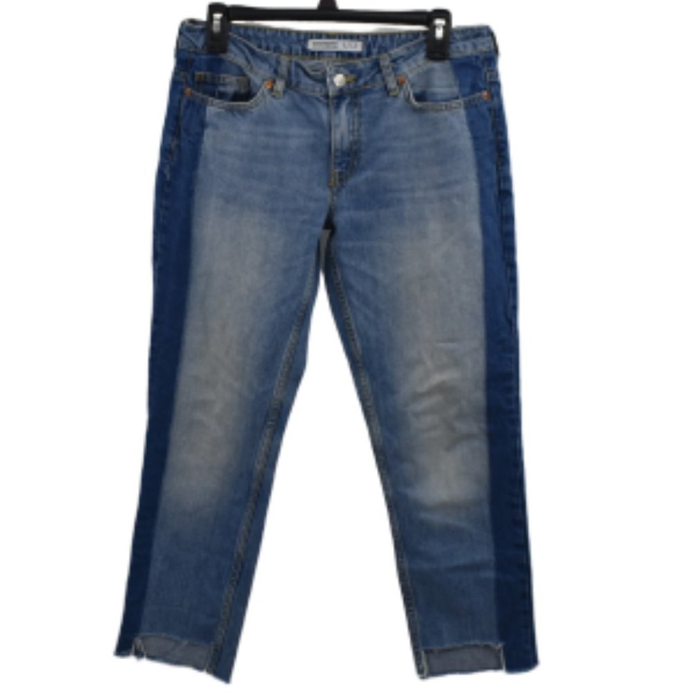 Zara Z1975 Blue Jeans Basic Denim Raw Hem Size 4